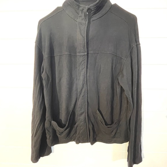 Sunday Black Zip Up Jacket with Pockets Casual Everyday Small Activewear Athlete - Picture 1 of 8